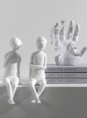 极速装饰b推荐坐姿男孩女孩摆件陶瓷软装饰品北欧简约客厅玄关样