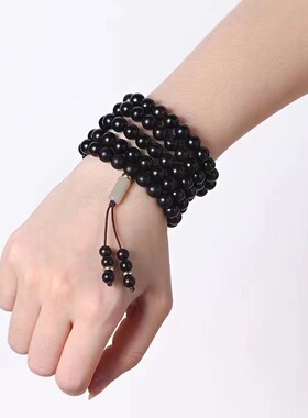 极速黑檀佛珠手串男女款手链紫檀金丝楠木黄花梨沉香阴Y沉木108颗