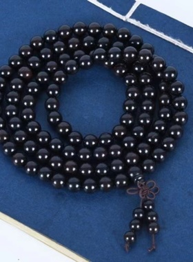 极速黑檀佛珠手串男女款108颗手链紫檀金M丝楠木黄花梨沉香阴沉木