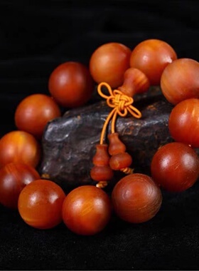 极速琥珀木手串i明子木手串男手链龙血木手串全透光血龙木佛珠红