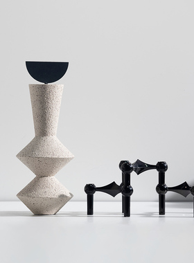 新品装饰推荐创意砂岩摆件树脂轻奢样板房台M面软装饰品家居客厅