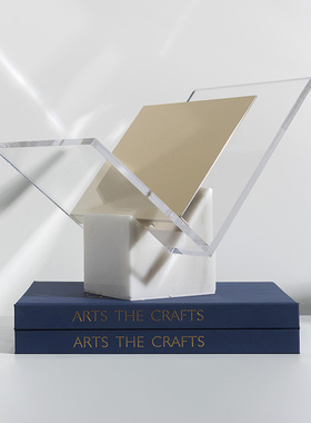 新品装饰推荐透明亚克力书架v简约书托V型X型家居书房样板间装饰