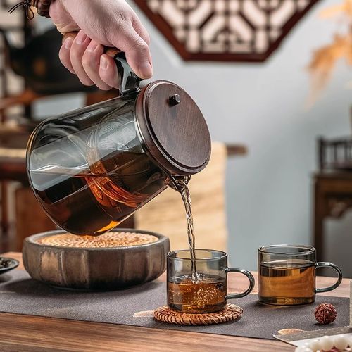 速发飘逸杯泡茶器按压式一键茶水分离杯泡茶神壶胆玻璃内全耐热大 - 图2