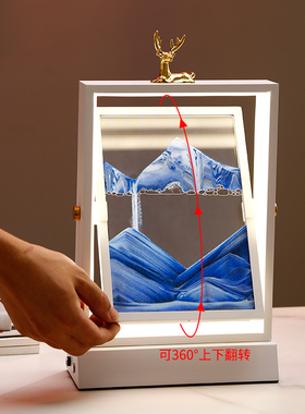 速发创意流沙漏摆件客厅办公桌床柜柜酒头装饰品治愈系夜灯沙画礼