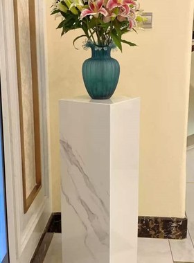 速发大理石底座摆台大理石展示底座台石柱落地摆件基座白岩板雕塑