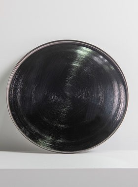 新品装饰推荐不锈钢圆形托盘现代简约家居样板间装饰X品酒店会所