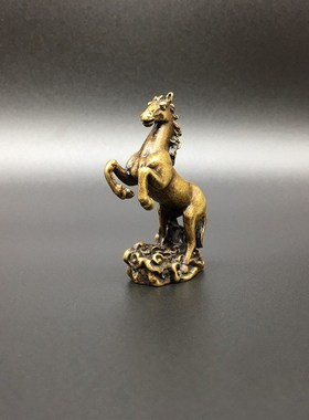 极速实心黄铜马到成功q小摆件实心铜生肖骏马奔马站立铜马迷你小