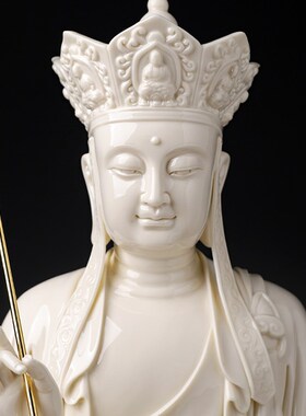 新品陶瓷地藏王菩萨大师t周金田九华山地藏菩萨佛像供奉娑婆三圣