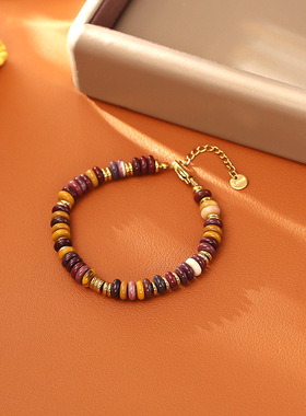 天然蛋黄石项链复古时尚感简约大气秋冬毛衣链小众个性手链潮