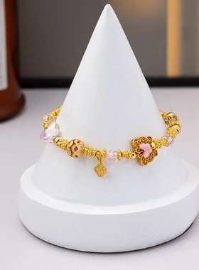 2025新款紫色星辰盘缠手链新中式重奢宫廷风感复古水晶蝴蝶手饰品