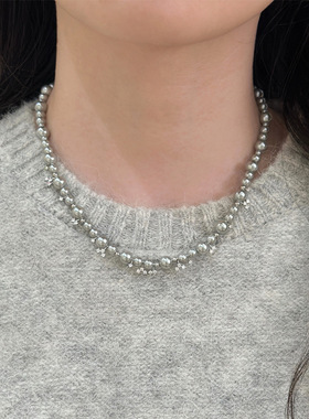 气泡星云珍珠项链秋冬配饰女款毛衣链轻奢小众感串珠颈链饰品