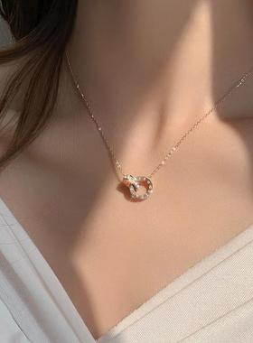 极速ZANBO/赞铂 o钛钢项链 小众时尚精致简约设计感不掉色环环相