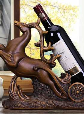 极速创意小d鹿红酒架摆件现代酒柜装饰品电视柜博物架摆设乔迁新