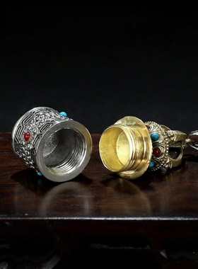 极速藏式黄铜五股杵方q印章吊坠白铜平安挂链男女可用送礼佳品方