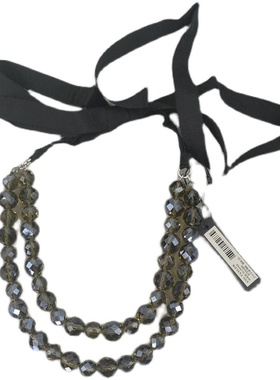 极速AT 串珠q 黑色缎带 长度可调 项链