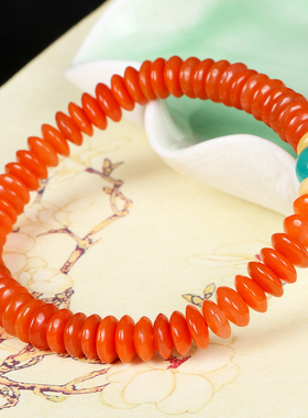 极速天然南红玛瑙隔片飞碟算盘车轮珠黑玛瑙N天河石佛珠手串女士