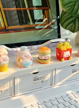 极速治愈情绪小i猪迷你小摆件可爱卡通装饰品网红创意办公桌面女