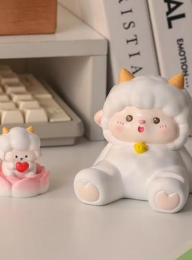 小羊手机支架可爱创意办公室桌面装饰摆件情绪稳定治愈生日小礼物