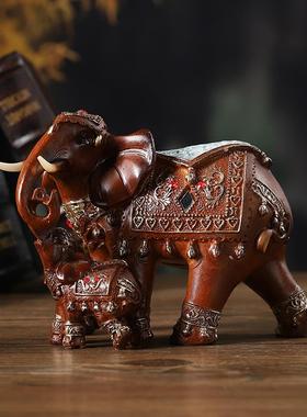 泰国大象摆件招财镇宅高级感客厅书房吉祥如意装饰高端树脂工艺品