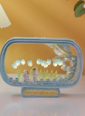 郁金香小夜灯diy手工桌面摆件卧室装饰品生日礼物女生闺蜜送女友