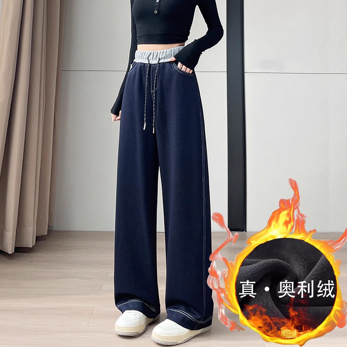 【牛仔系列】韩系时尚牛仔背小众显瘦半身裙高腰牛仔裤阔腿裤xw