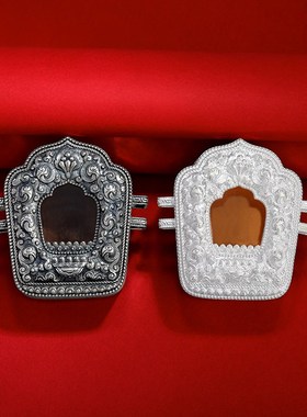 极速纯银嘎乌盒吊坠随身挂坠藏式摆D件可装小佛像可打开嘎乌盒子