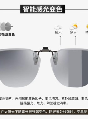 极速宾田近视太阳眼镜p近视墨镜夹片偏光镜开车专用眼镜夹片眼睛