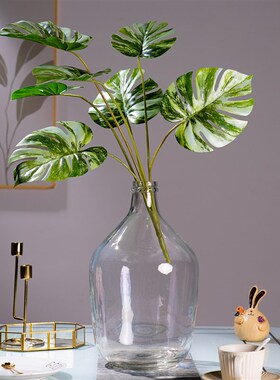 新品仿真植物假树叶绿色大龟背A室内花槽塑料绿植背景墙景观造景