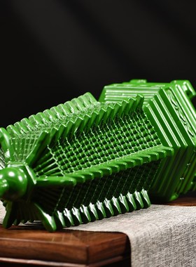 极速绿色13层文昌塔摆件 实z木质十三层宝塔摆件家用木制客厅书房