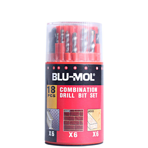 博锋BLU-MOL 高速钢钻头水泥钻头石工钻三尖木工混合钻头18件套装 - 图0