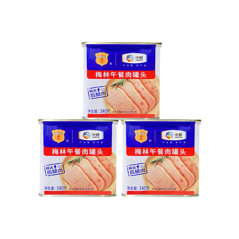 中粮梅林美味午餐肉罐头340g开罐即食涮火锅泡面食品 - 图3