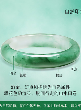 六桂福珠宝翠影流光非洲翠手镯