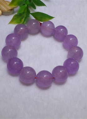 极速天然紫罗兰冰种 玉髓玛瑙 圆珠 16MM 手Q錬手串佛珠佛串 男女