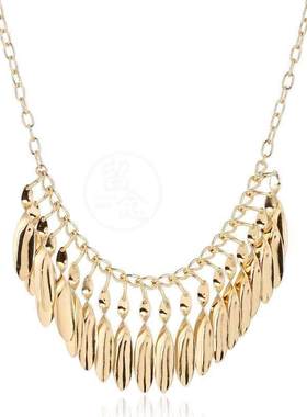 极速-Simple Metal Rotating Leaf Tassel NKecklace Versatile S