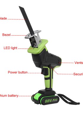 新品88V Cordless Reciprocuating Saw +4 Saw blades Metal Cutt