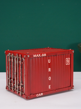 极速酒吧台球室内集装箱模型摆件复古工J业风柜子摆放装饰品铁艺