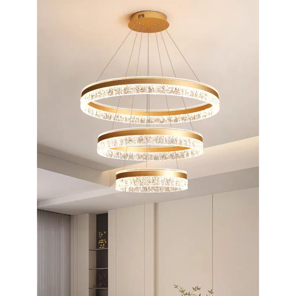 轻奢环形吊灯水波纹客厅灯铝材餐厅吊灯简约时尚圈圈灯 - 图3