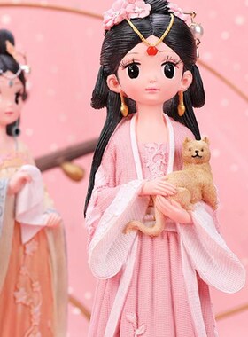 极速陶瓷人偶汉服女孩摆件古装娃娃古风I 中国风宫廷格格人物公主