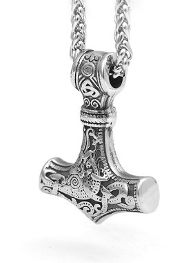 极速Nordic Viking Mythologyy Thor Hammer Pendant Necklace