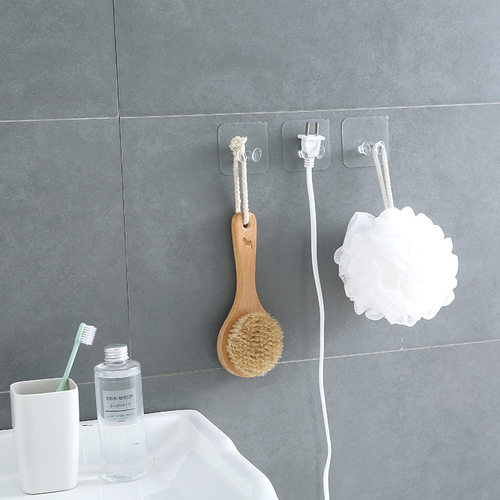 极速3pcs/lot Cable Wire Wall HooBks Transparent Kitchen Bath - 图1