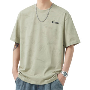 JEEP吉普短袖t恤男士夏季薄款宽松休闲上衣2024新款圆领半袖体恤