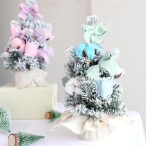 Christmas Desktop Decoration 50cm Flower Ring Rattan Windows Counter Swing Piece Pink Blue Little Christmas Tree Photo Props