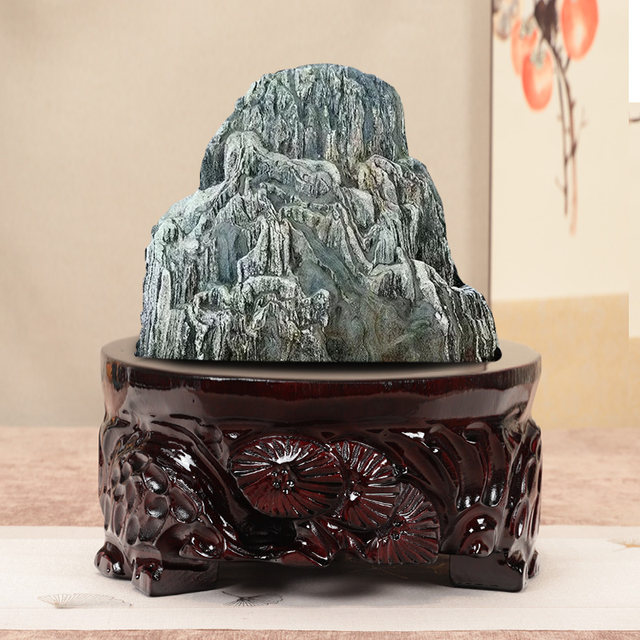 Solid wood round Taishan stone whole wood root carving base