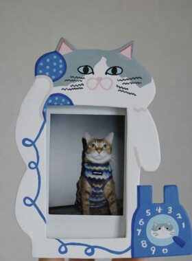 猫咪电话相框拍立得相框亚克力创意摆件装饰冰箱贴送朋友闺蜜礼物