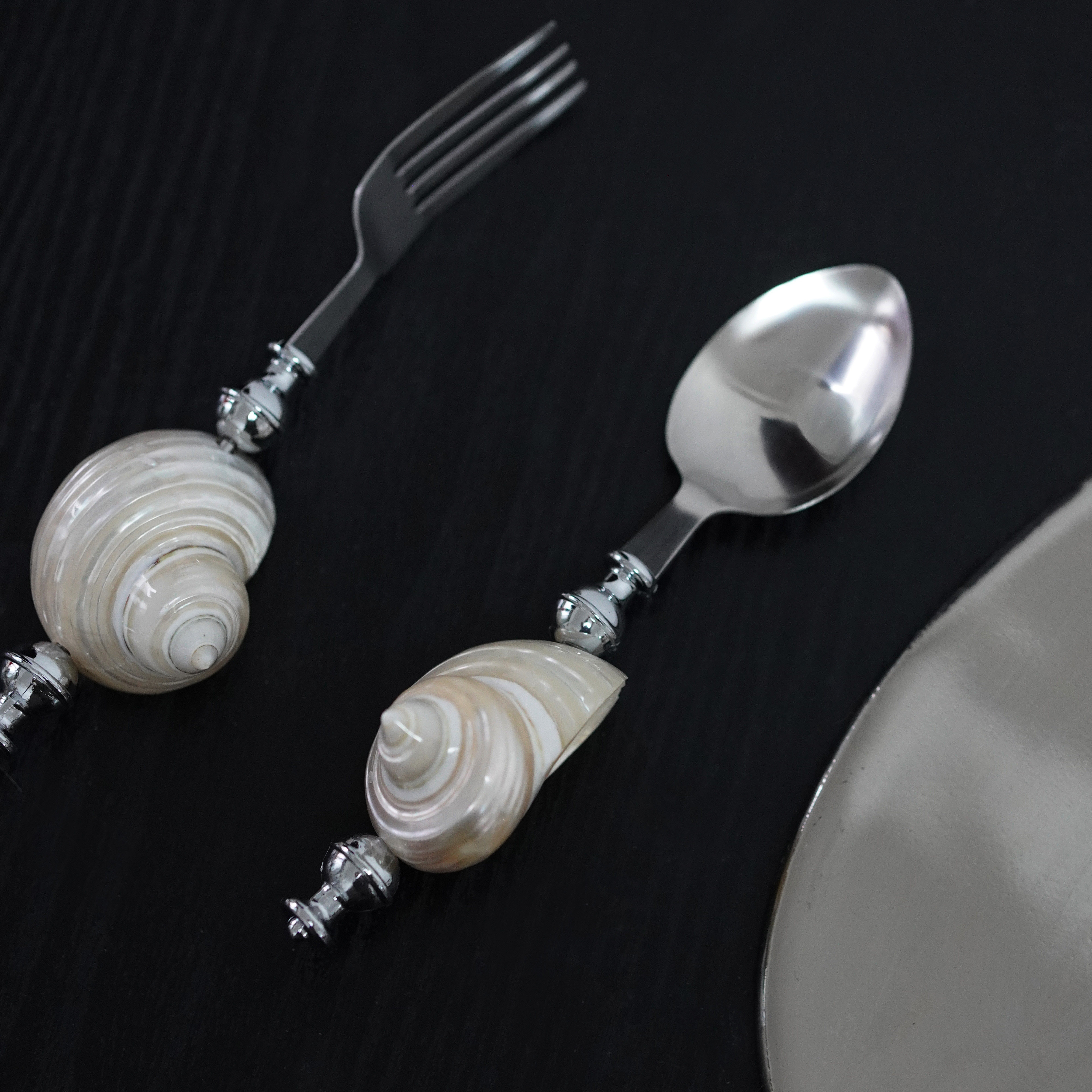 一颗贝壳 月光珍珠白海螺不锈钢叉子勺子牛油刀餐具创意小众礼物,淘宝优惠券,粉丝福利购,淘宝优惠卷