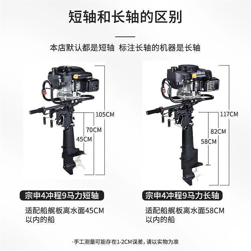 宗申船外机推进器四冲程汽油机螺旋桨挂机橡皮艇钓鱼船马达舷外机 - 图1