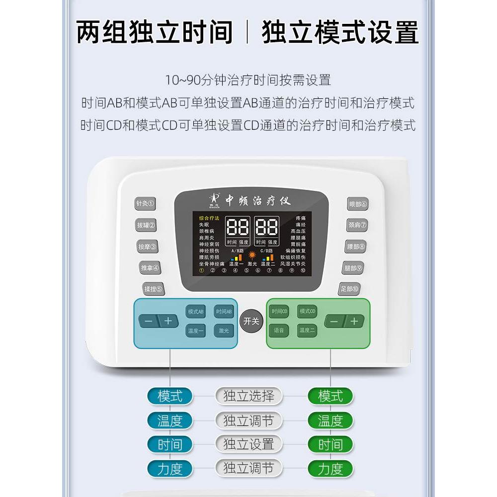 中频治疗仪医院同款医用激光综合针灸脉冲电痛经家用腰腿疼理疗仪