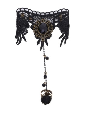 宫廷复古宝石水晶流苏手链女带