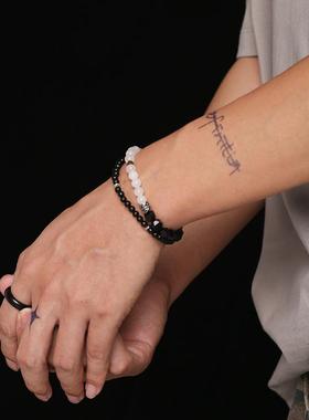 假2条叠戴虎眼石手链送礼情侣潮