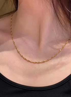 水波纹项链女气质百搭小众设计